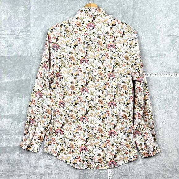 C-LAB NYC Floral Print Long Sleeve Shirt Men Sz M 15½ 33–34 Stretch Modern Fit - Picture 4 of 12